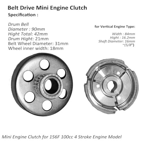 Bike Engine Clutch Plate 5/8in 15.875mm shaft 100cc 4 Stroke Engine Belt Drive