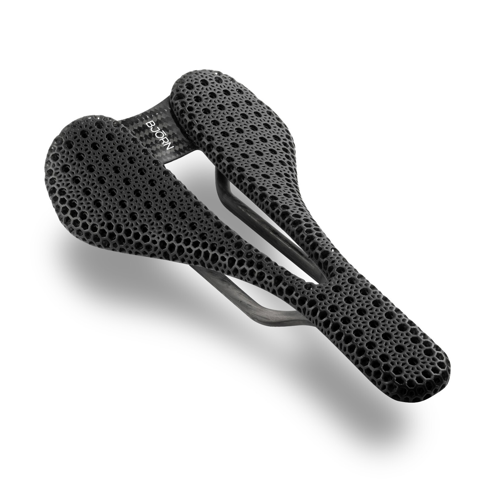 Bjorn Cycles Carbon Bicycle Bike Saddle with 3D Printed Pad Carbon Setka 143 mm