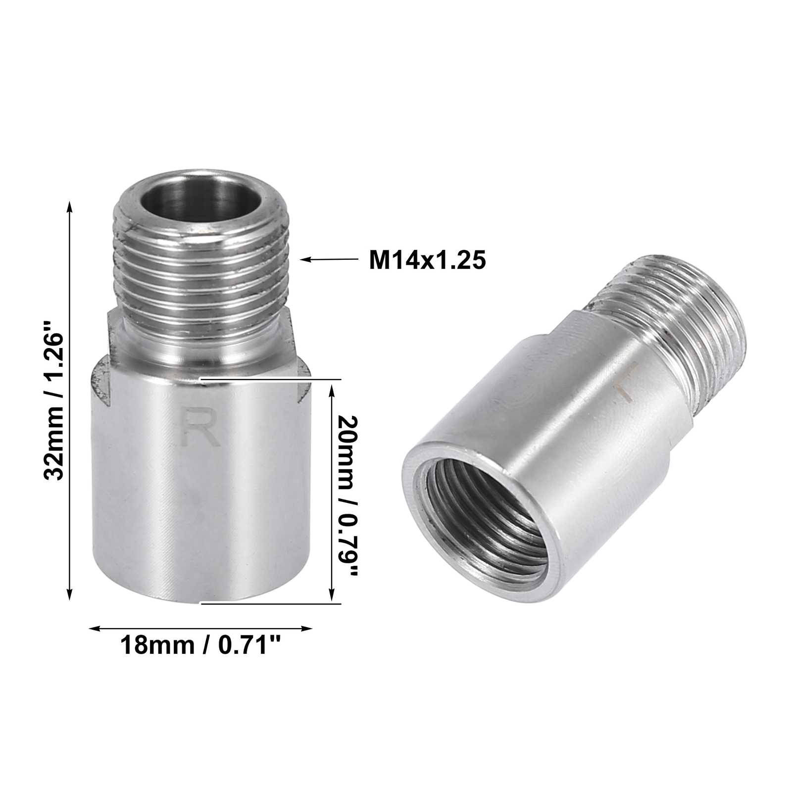 Pack(2) Bicycle Pedal Adapter Extended Pedal Spacer for 9/16″ Threaded Pedals