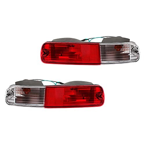 Red Lens Full LED Bumper Reflector Lights Taillight Brake & Rear Fog Lamps