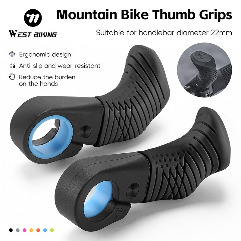 WEST BIKING Bike Rest Handlebar Ergonomic Bicycle Handlebar Bar Ends Plugs Black