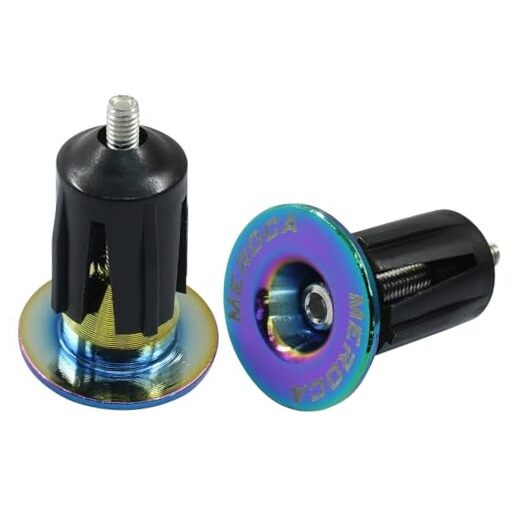 Bike Handlebar Plugs Bicykle Bar End Caps for Road Bike, MTB, BMX (1 Rainbow