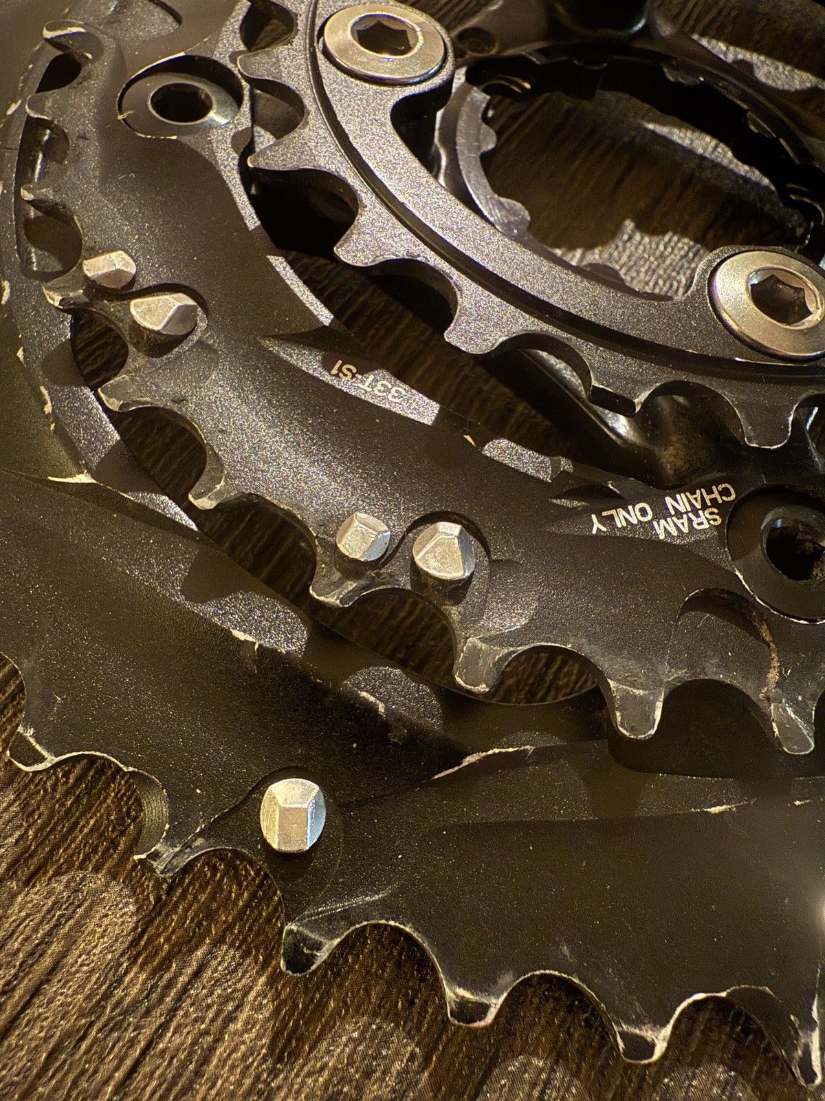 SRAM TruVativ Triple 3×10 22/33/44T X0 10-speed Chainring Set w/GXP DM Spider