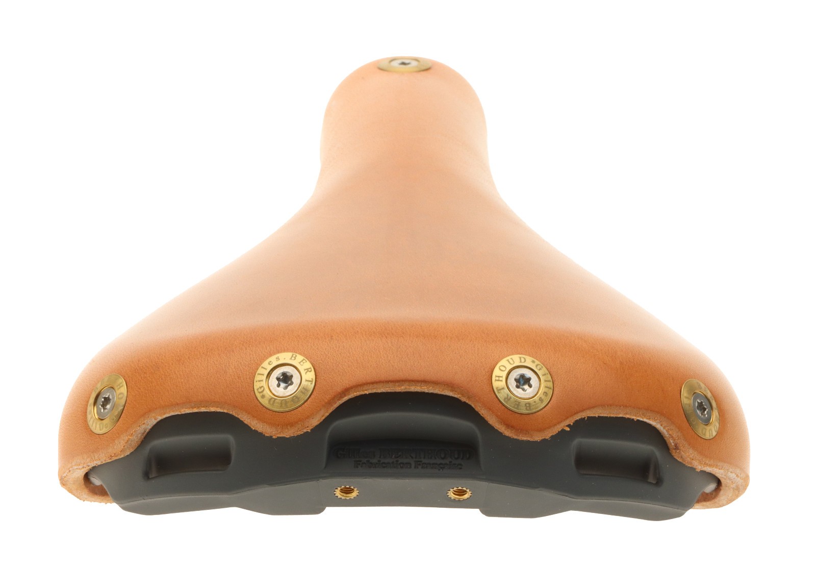 Gilles Berthoud Marie Blanque Saddle Steel Rails Hard Leather Natural NEW NOS