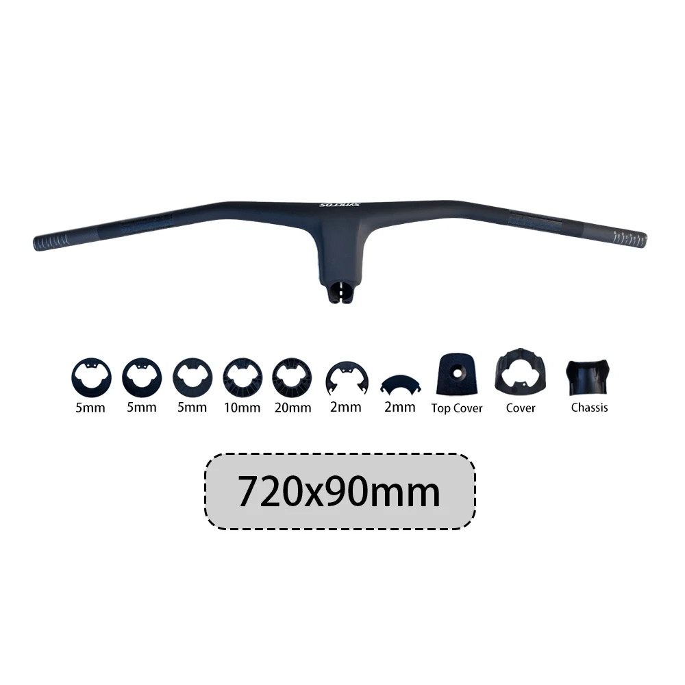 -30 Degree Carbon Mountain Bike Integrated Handlebar 60-100mm Stem Length 28.6mm