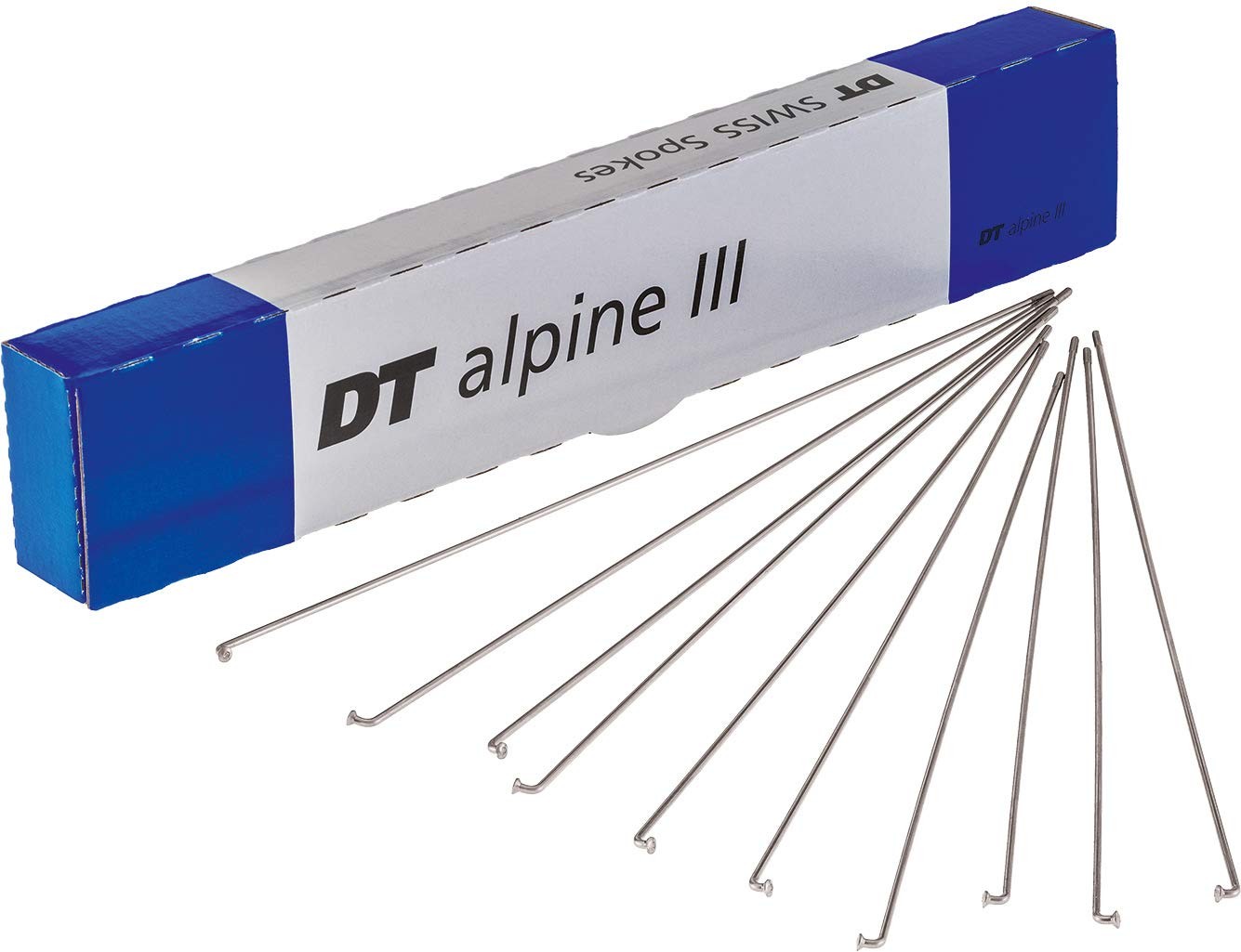 DT Swiss Alpine III silver spokes 13 / 15 / 14 g = 2.34 / 1.8 / 2 mm box 72, 263