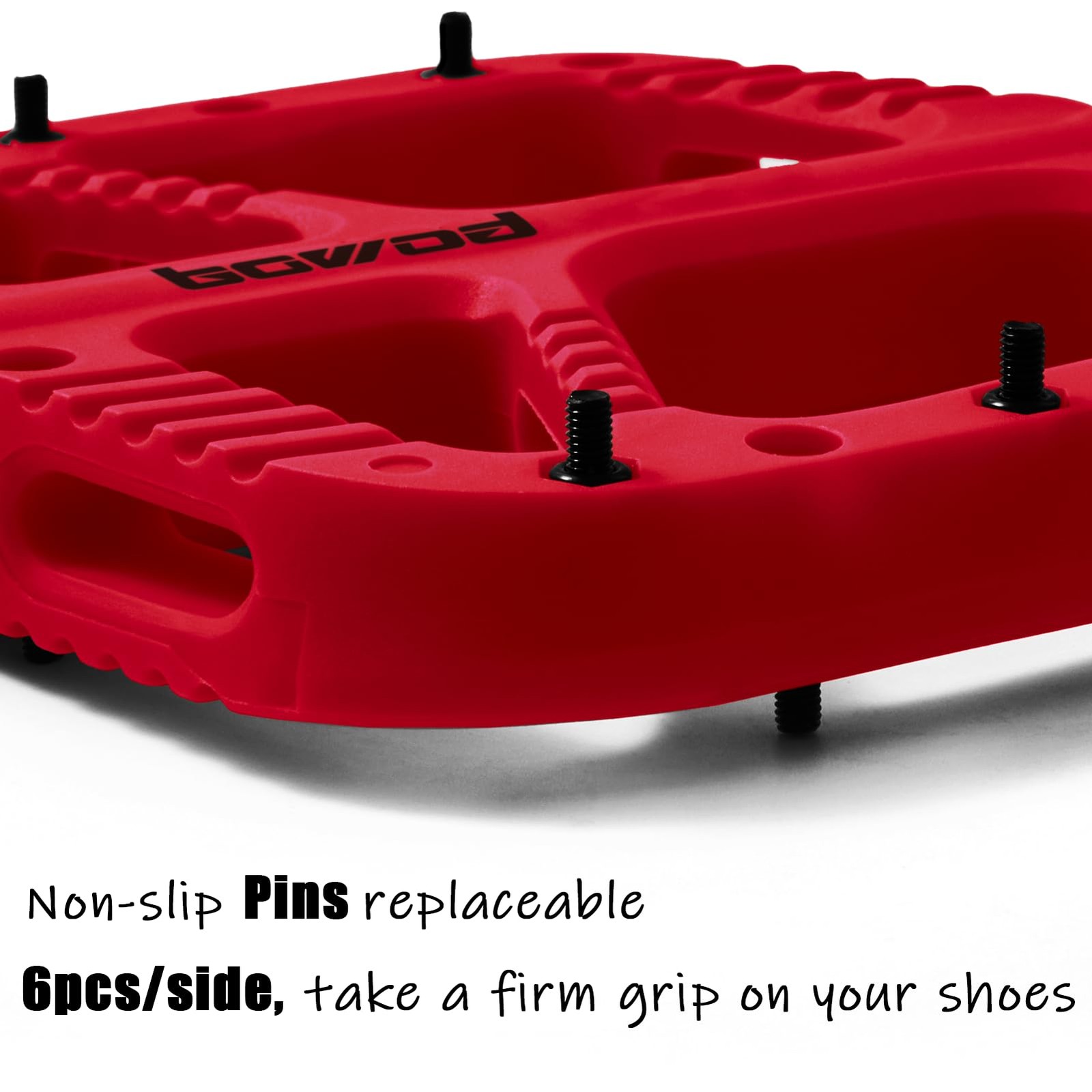Bicycle Pedals Mountain Bike Adult Platform Flat Pedals Wide Bearing Red