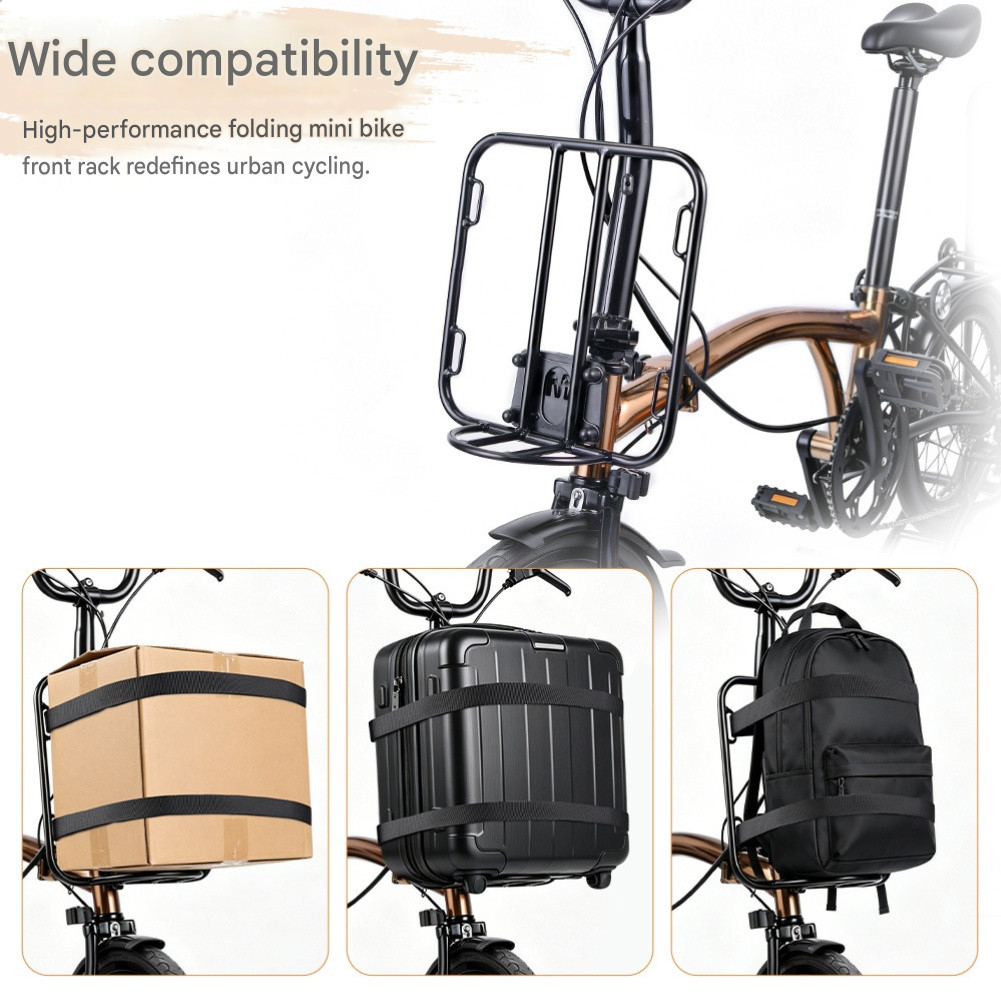 Front Mount Aluminum Rack for Folding Bikes Quick Release No Tools Needed
