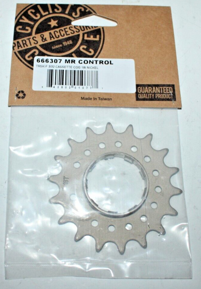 Bicycle Cassette Cog 3/32 18t Silver Nickel TRSK-F SS Road MTB Fast USA Shipper!