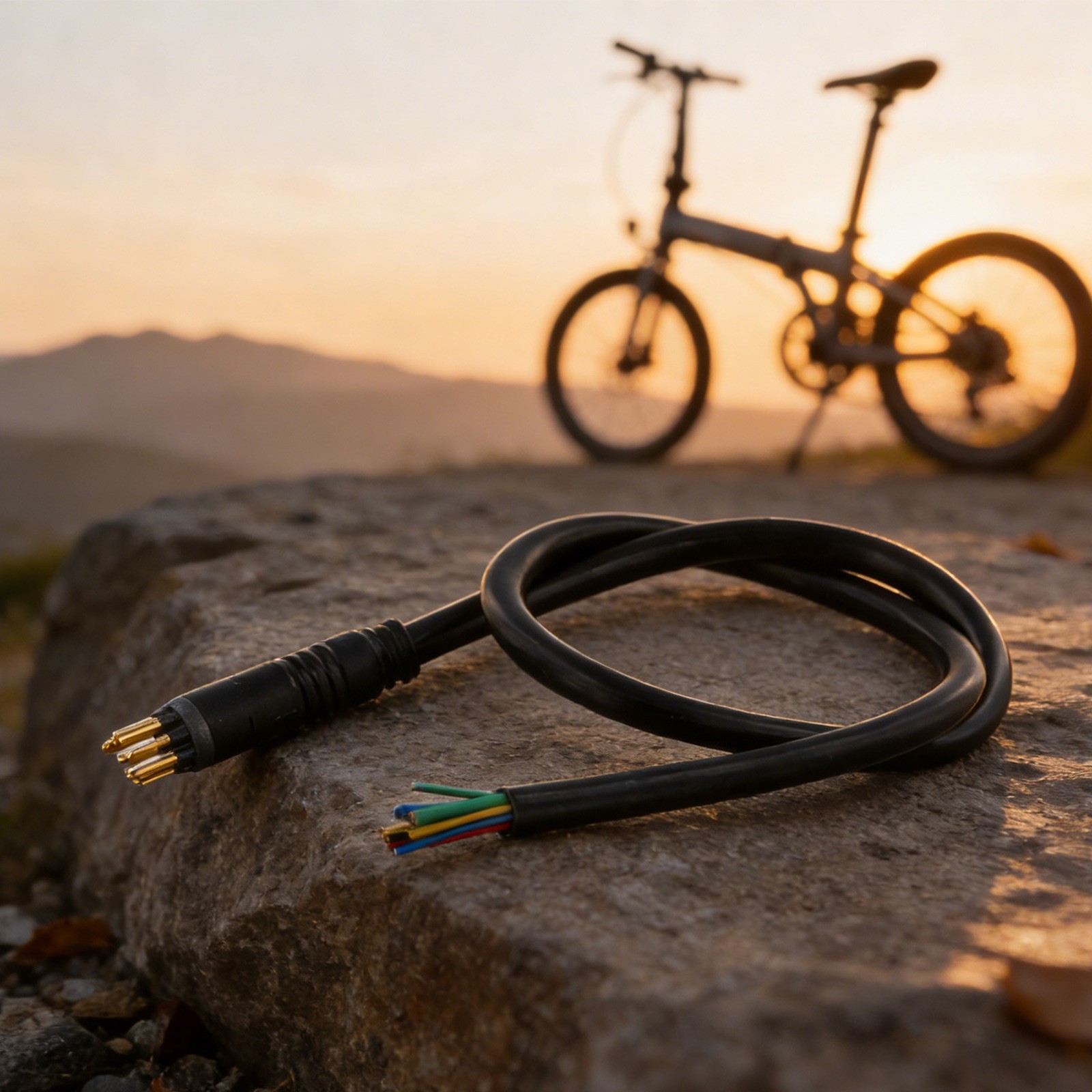 Ebike Motor Cable Black Pvc Material Compatible With 250W-1000W Motors