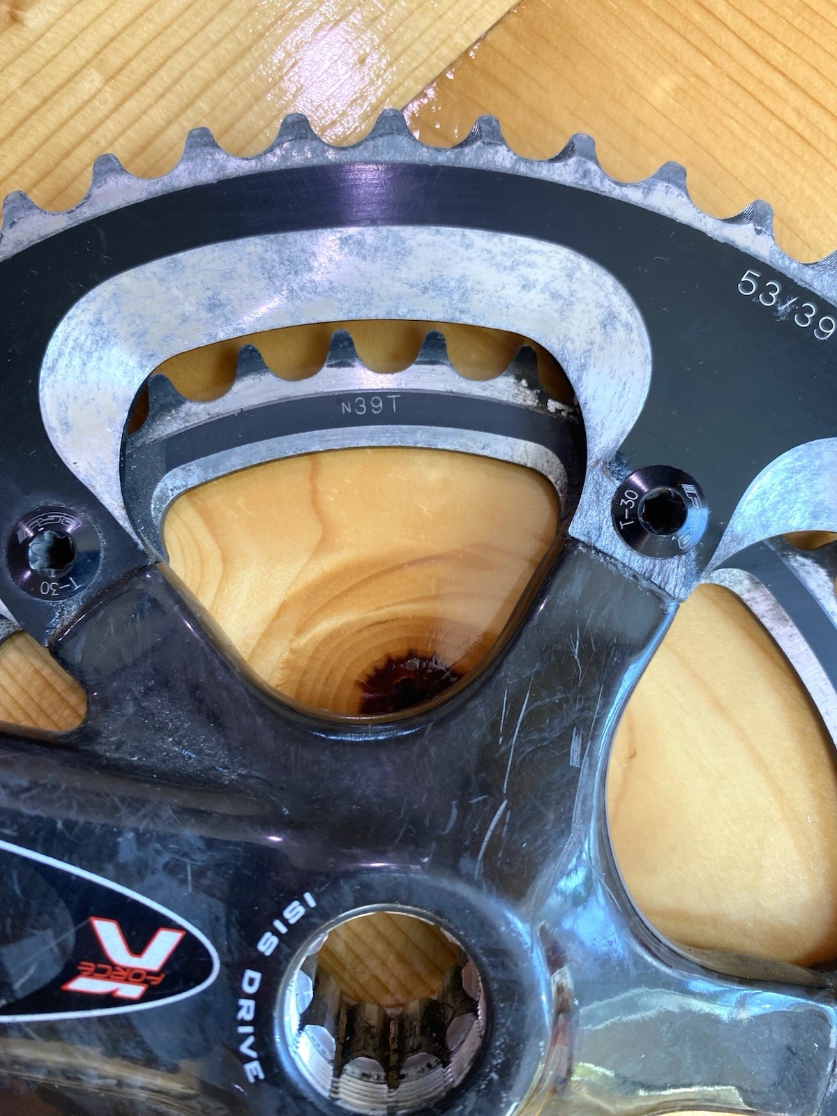FSA K FORCE LIGHT CARBON CRANKSET 172.5MM TRIPLE 53/39 TOOTH