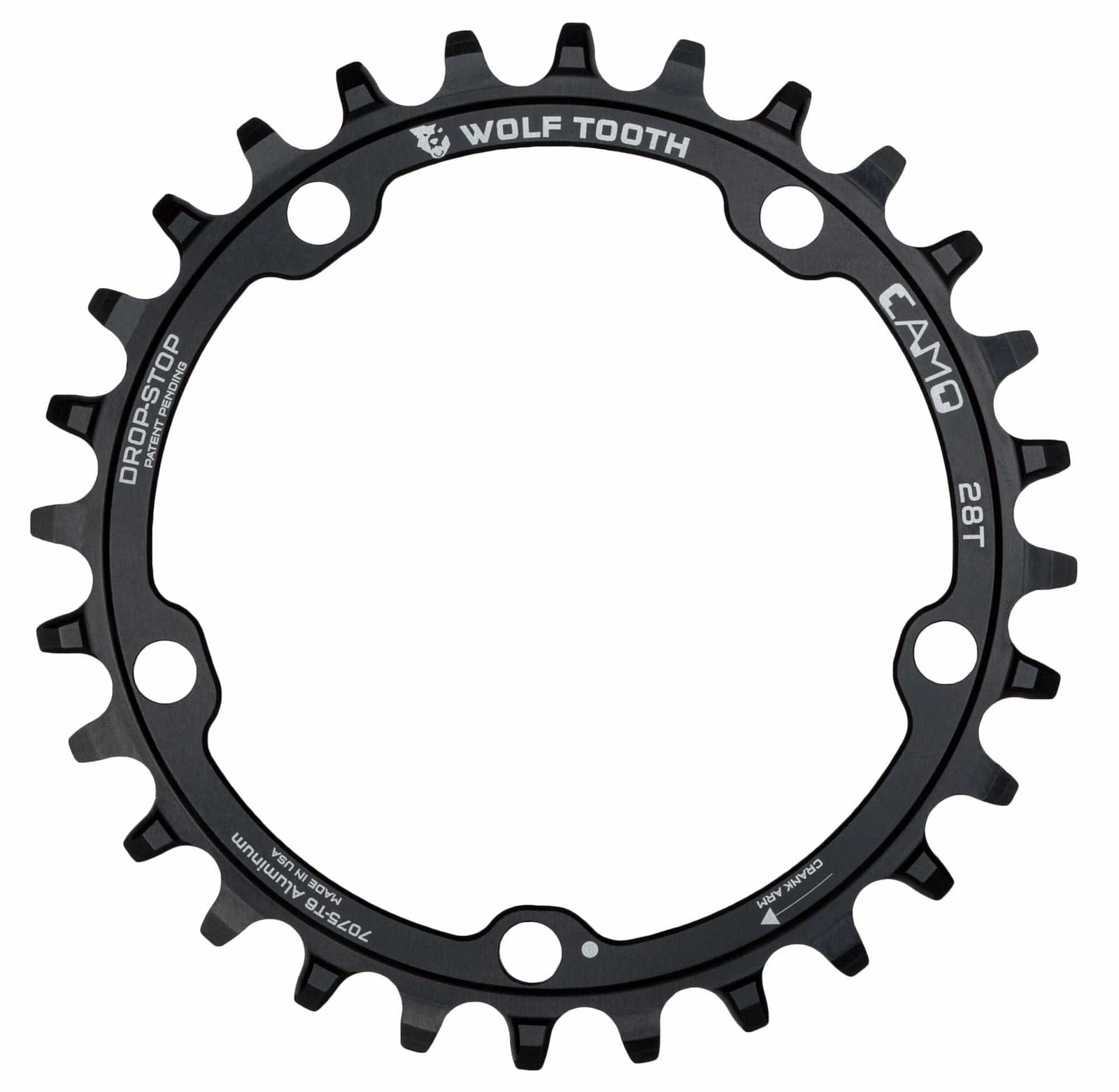 Wolf Tooth CAMO Aluminum Round Chainring Drop-Stop B 36T