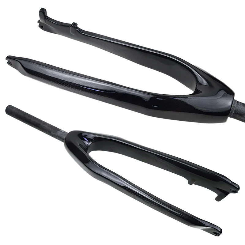Carbon Fiber Folding MTB Front Fork 20 24er Straight Tapered Tube Disc Brake