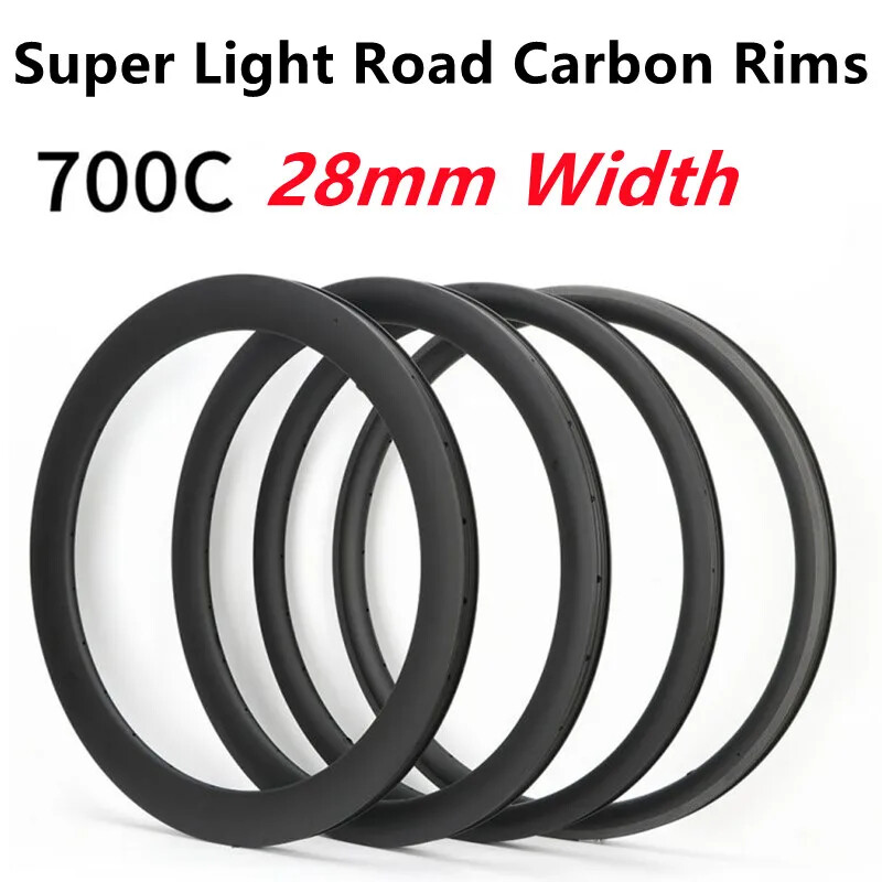700C Carbon Bike Rims 28mm Wide 30/35/40/45/55/50/60mm Depth Road Bicycle Rims