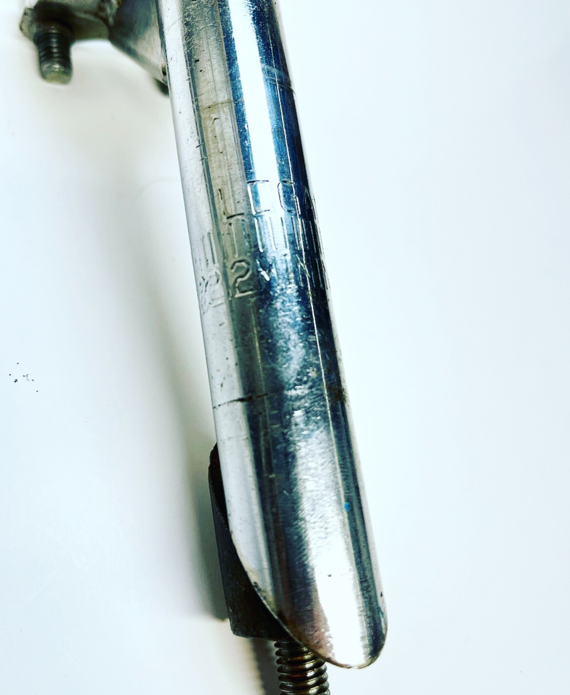 Vintage Oldschool Diamondback BMX Quill Stem White Silver Stamped BMX 6.5″X2.25″