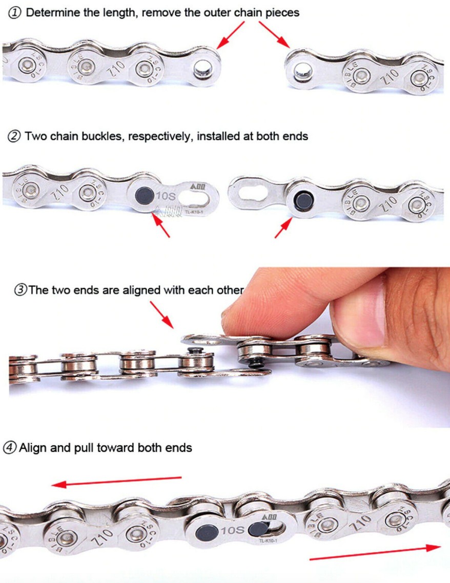 4 Pairs Bicycle Missing Link 6/7/8/9/10/11/12 Speed Chain Reusable Steel Chain