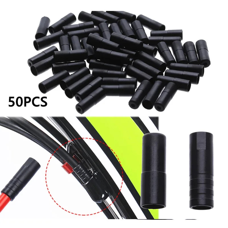50pcs Bike Cable Housing End Caps MTB Road Brake Shift Ferrules Tips