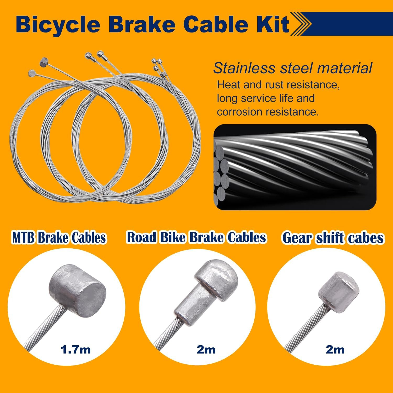Bicycle Brake Cable Shift Cable Bike Cable Housing Kit Bike Brake Cable Kit Bicy