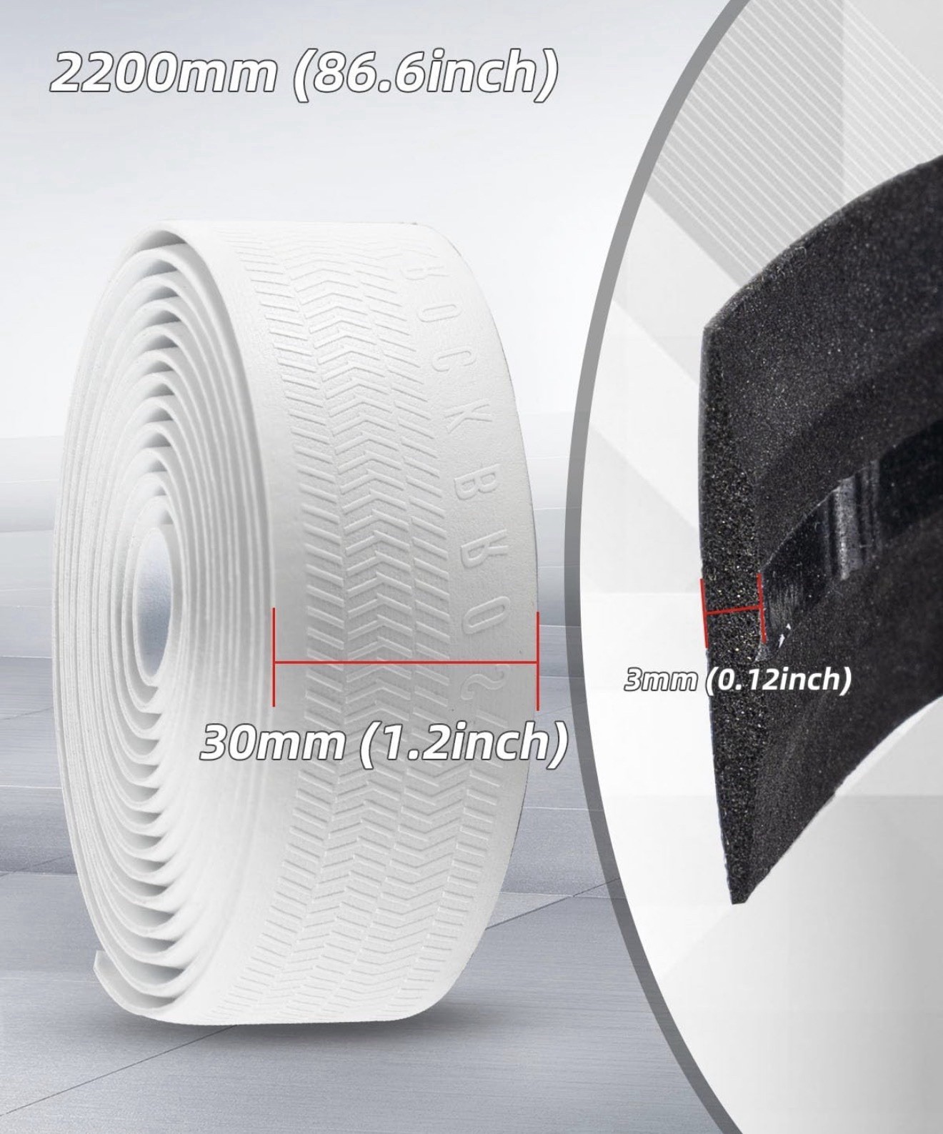 ROCKBROS EVA Road Bike Handlebar Tape Bicycle Bar Tape 2 Rolls WHITE