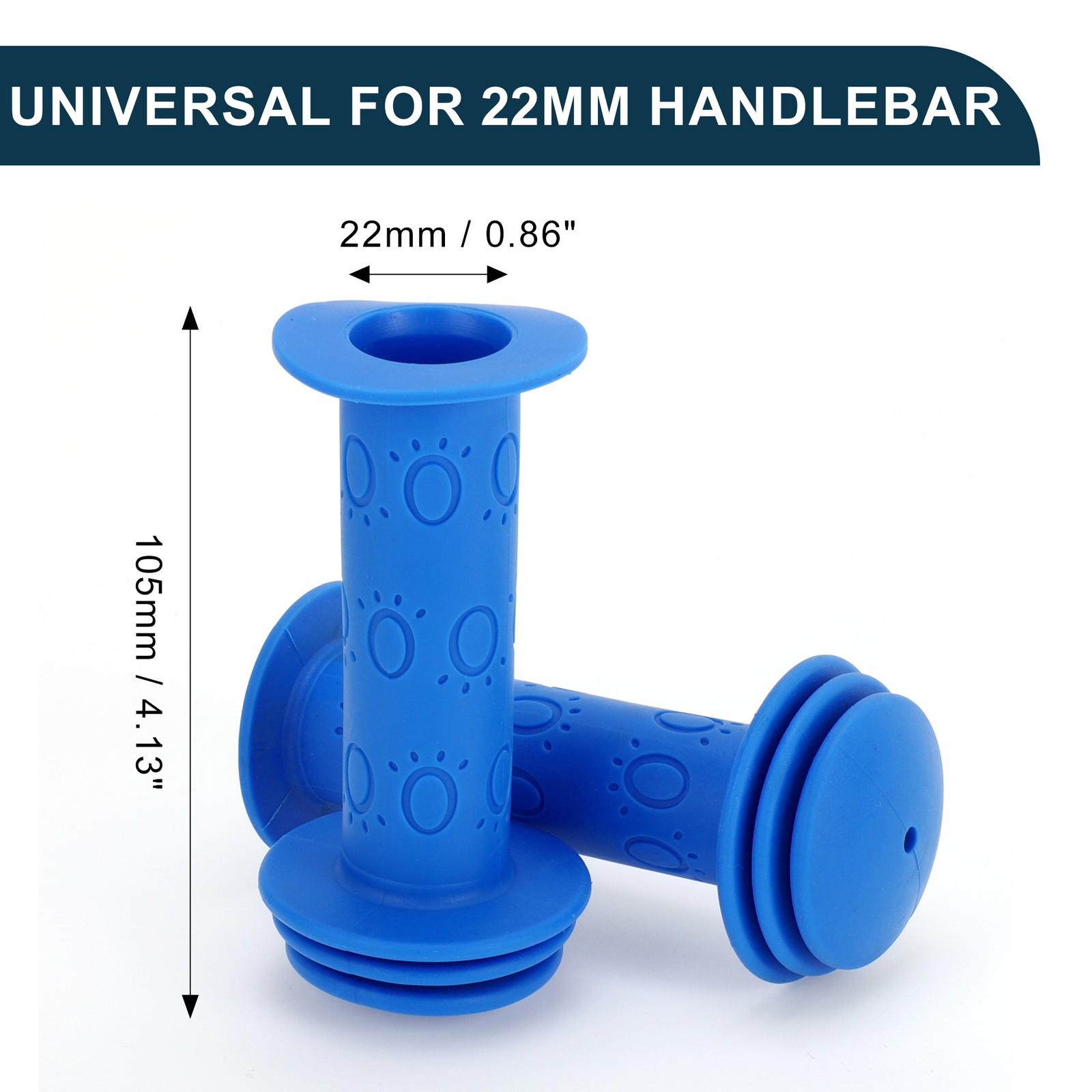 Child Bike Handlebar Grip Cover 105mm Soft MTB End Grip Protector Blue 1 Pair