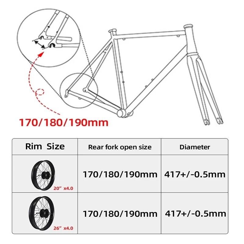 20 24 26» Snow Electric Bike Conversion Kit 48V 1000W Fat Tire Rear Hub Motor