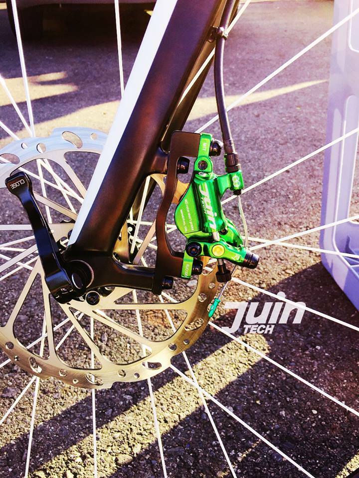 Juin Tech R1 Road Cyclocross Gravel Riding Bike Hydraulic Disc Brake Set Green