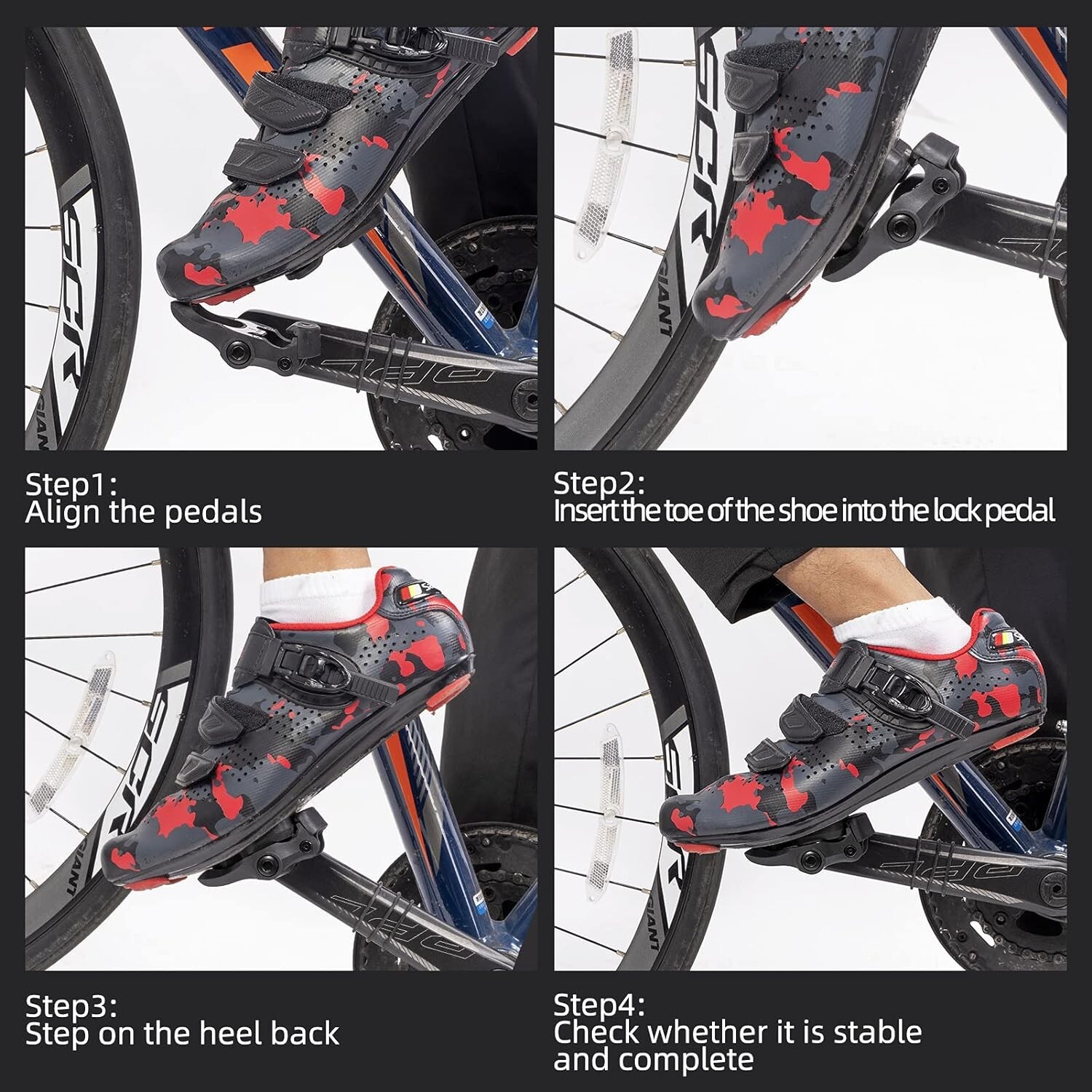 ROCKBROS Road Bike Self-lock Pedals 2pcs/set With SPD-SL/LOOK KEO Cleat 2 Sealed