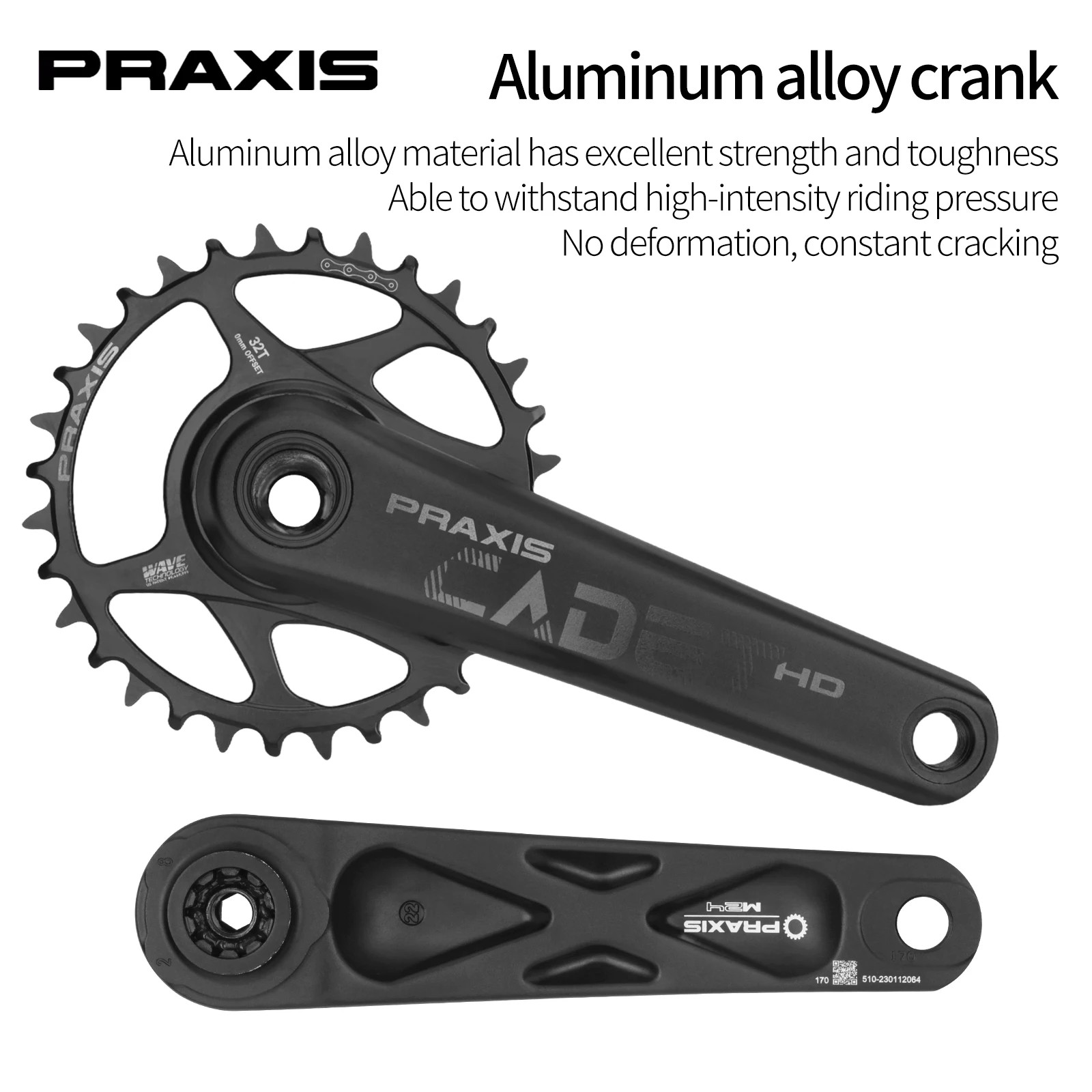 165/170/175mm 30T/32T Single Chainring Mountain Bike Hollow Integrated Crankset