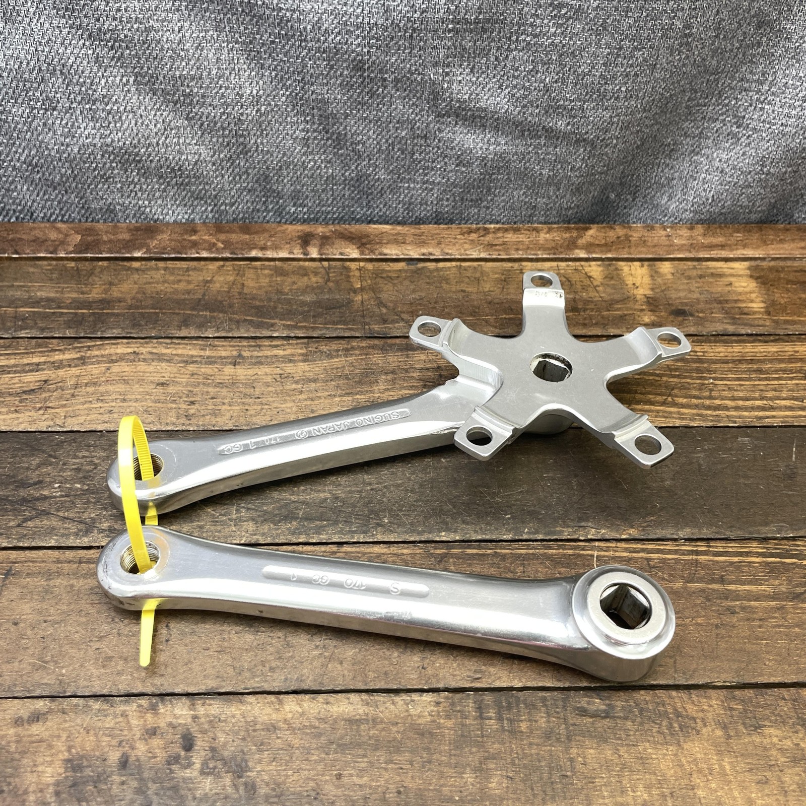 Vintage Fuji Crankset 170mm 110 BCD Sugino GT 80s Bike Silver Japan
