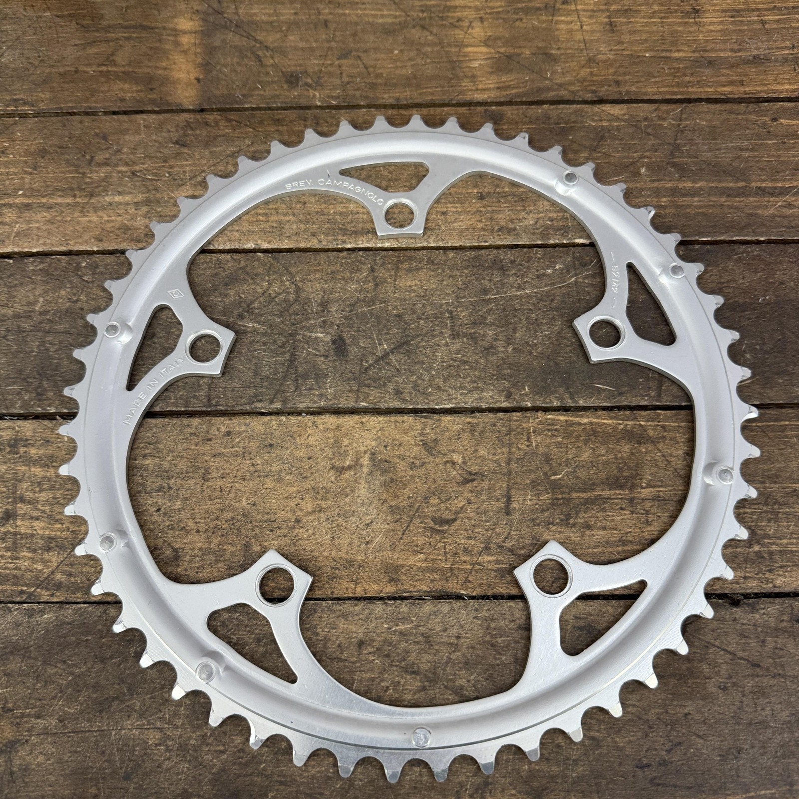 Vintage Campagnolo 52T Chainring 135 BCD 5-Arm Silver Road Bike Italy 52 Tooth