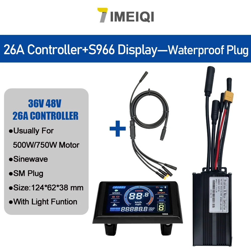 E-bike Sine Wave Three-Mode Controller 36V 48V 17/26/30/40A with LCD Display