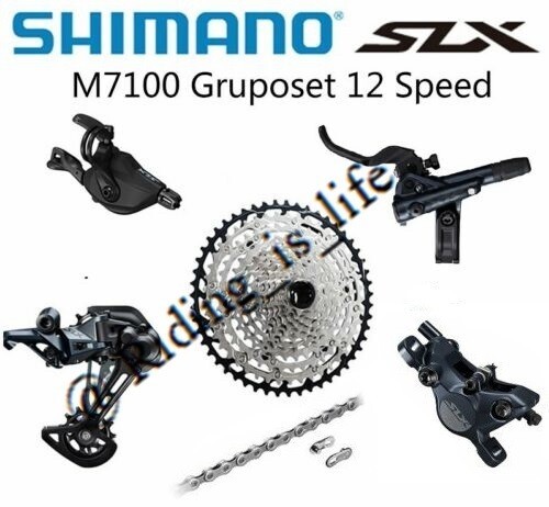 New SHIMANO SLX M7100 1×12 12 Speed MTB Groupset 10-51T W/M7100 Brake Set 5Pcs