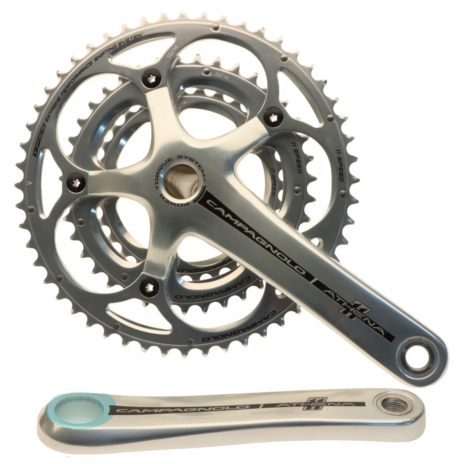 Campagnolo Athena Crankset 52/39/30T TRIPLE Silver 175mm 11s Power-Torque NEW