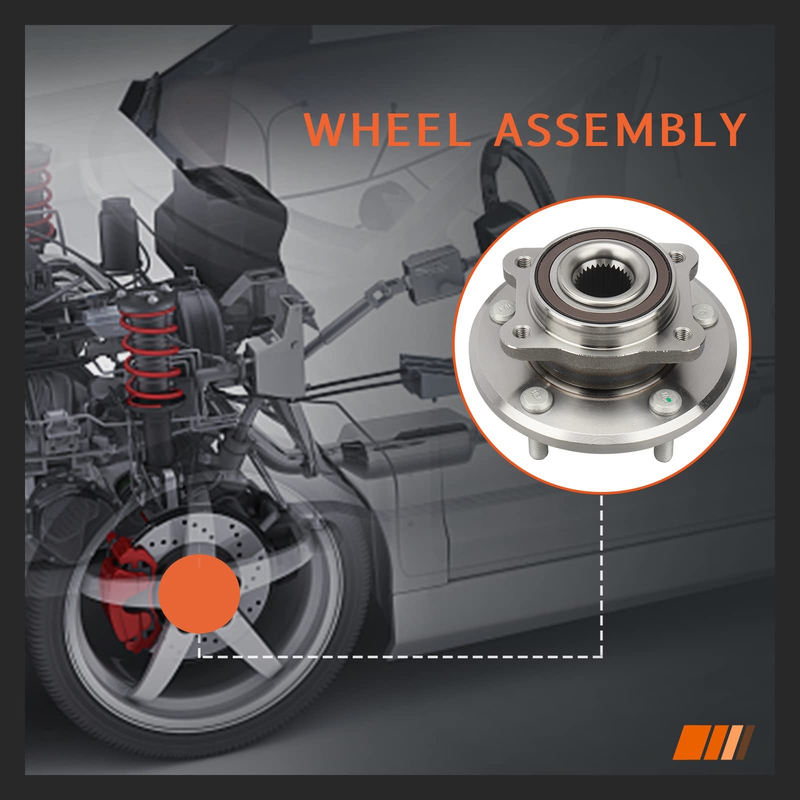 DRIVESTAR 513286 Front Wheel Hub & Bearing Assembly Left/Right 5 L, 513286
