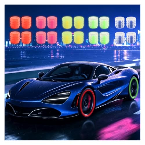 20PCS 5-Color Glow in The Dark Tire Valve Caps,Essential Glow in The Dark
