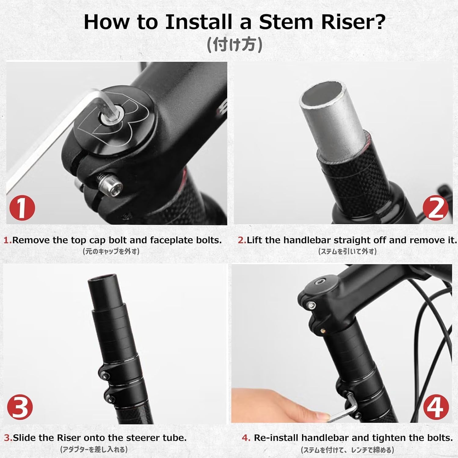 Bike Fork Stem Bicycle Extender Handlebar Riser Adaptor Aluminium Alloy Head …