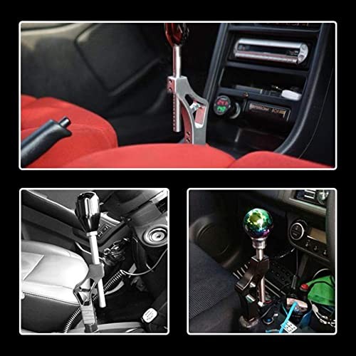 Adjustable Short Shift Extension Shifter Knob with Adapters Compatible Silver