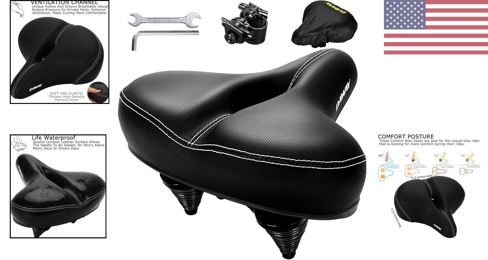C30 Oversized Bike Seat with Memory Foam – Comfort for Peloton & Mountain Bikes