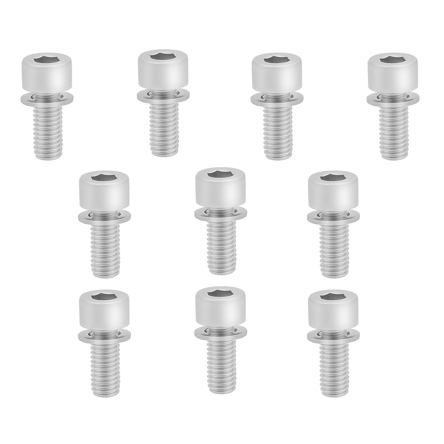 10PCS Bike Water Bottle Cage Bolts Holder Screws with Washers, M5x12mm Hex So…