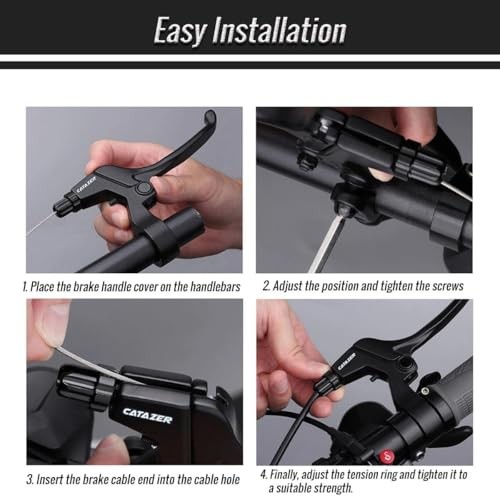Universal Bicycle Brake Lever, Aluminum Alloy 4 Fingers Brake Levers 1 pair