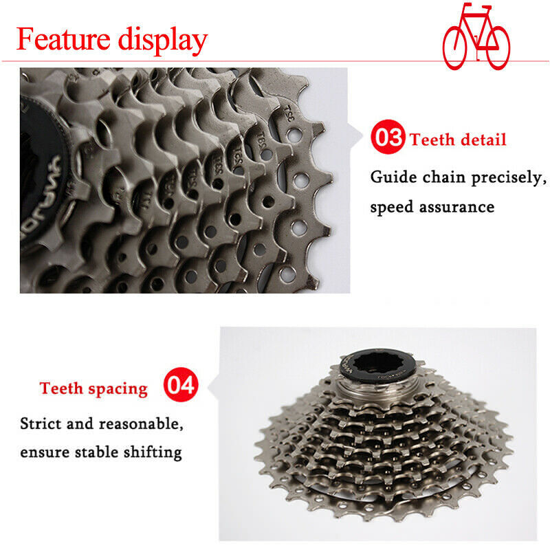 for Shimano HG System Road Bicycle 11-Speed Cassette 11-28/32T Cogs Sprocket US