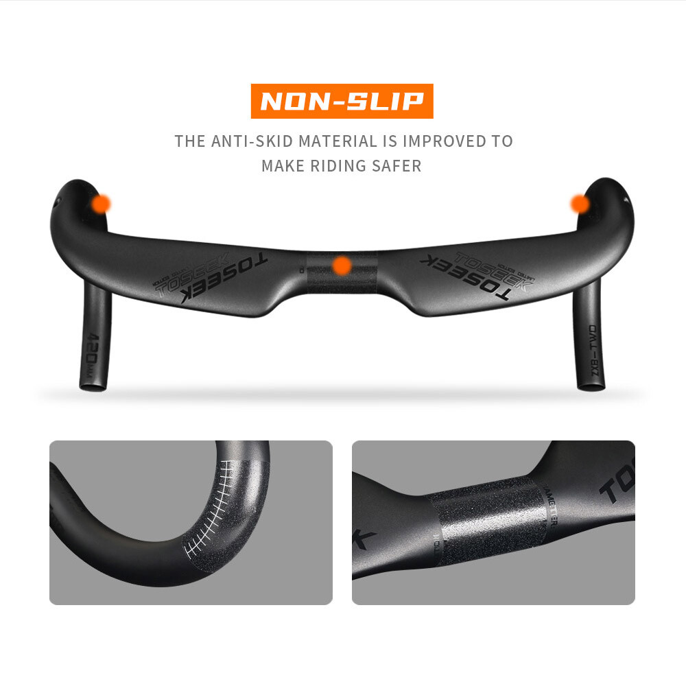 TOSEEK Carbon Bicycle Handlebar Cable Internal Gravel Road Bike Drop Bar 31.8mm
