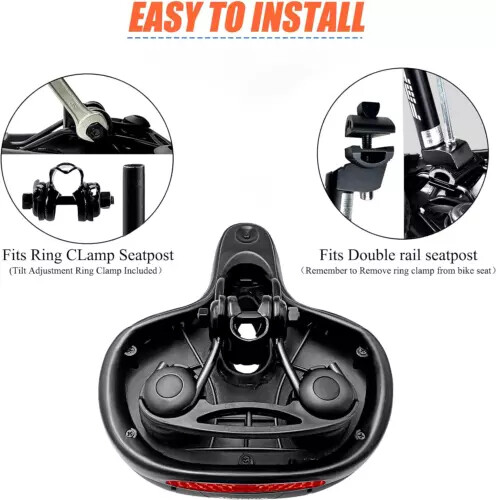 Extra Wide Big Bum Bike Bicycle Saddle Seat Gel Cushion Sporty Soft Comfort Pad