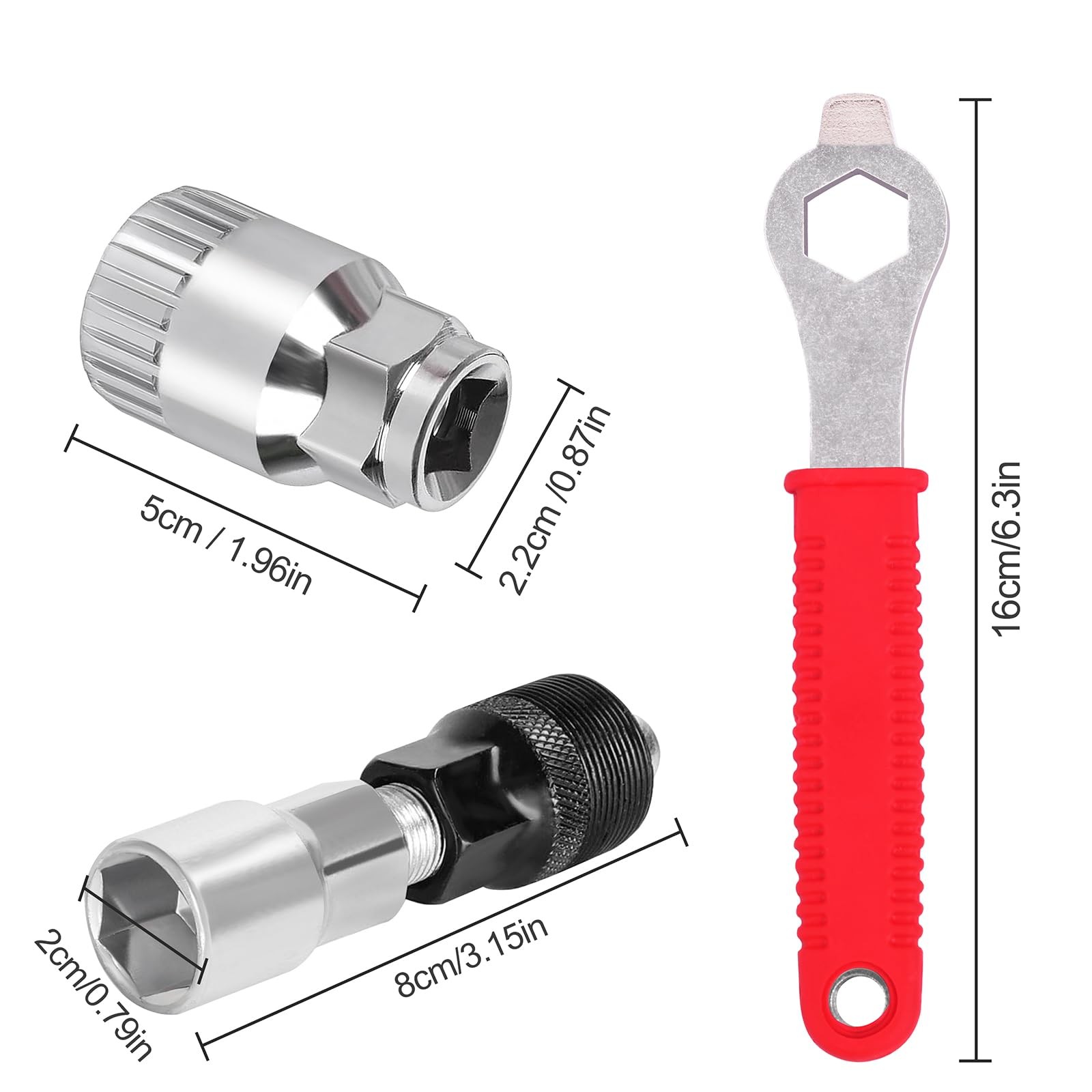 Red Bicycle Crank Puller and Bottom Bracket Removal Tool Set