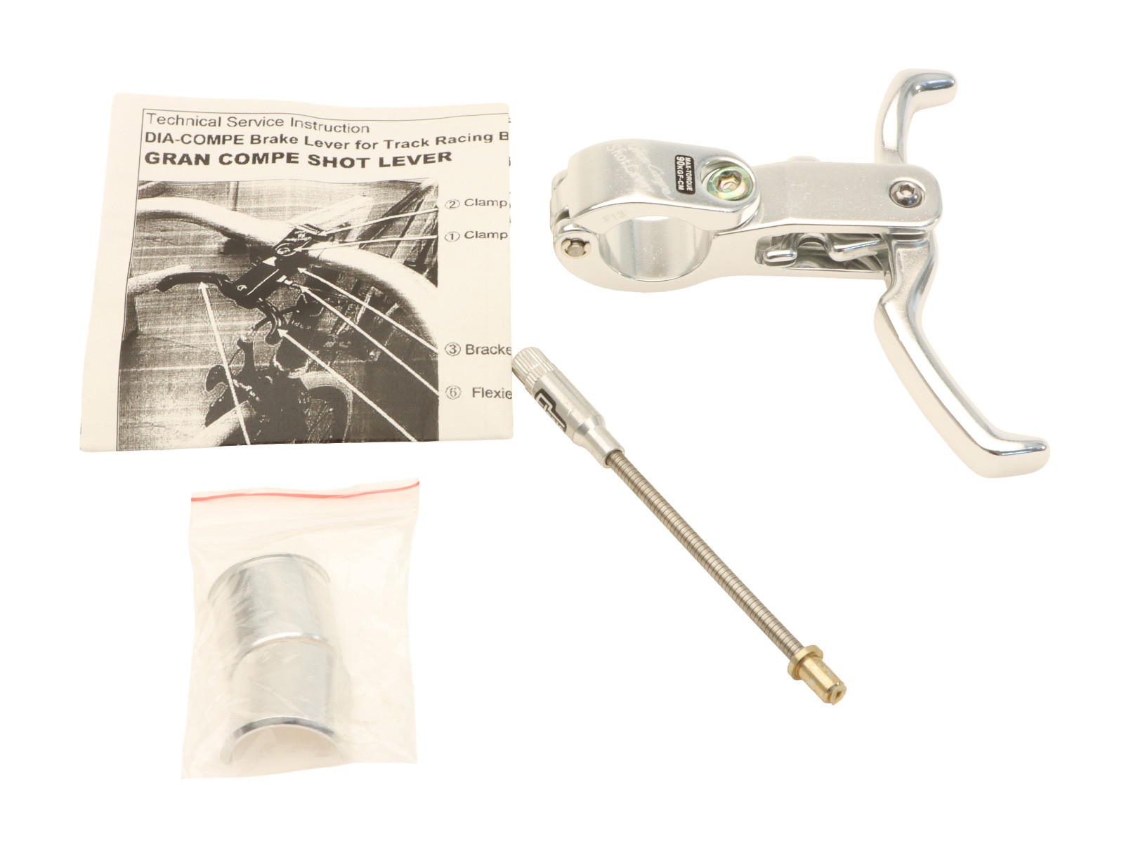 Dia-Compe Gran Compe Shot Lever 25.4mm & 22.2mm Clamp Silver Dual Pull NEW NOS