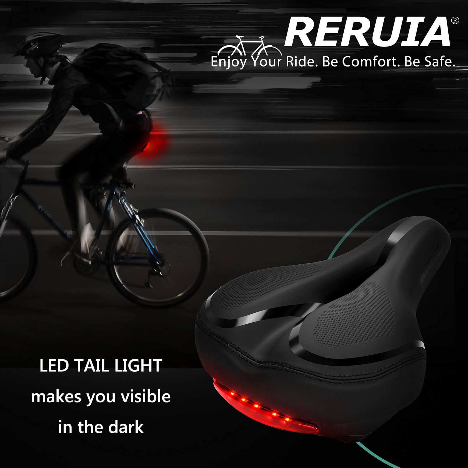 Comfortable Bike Seat with Light Breathable Memory Foam Padded Bike Saddle Du…