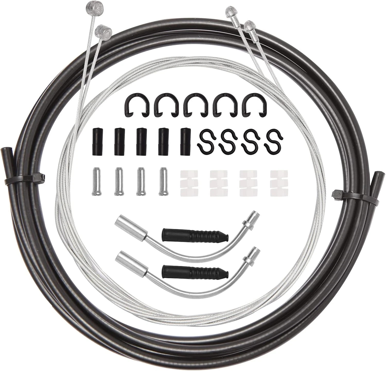 Universal Bike Brake Cable Housing Kit with 1 Set Bicycle Brake Line, 2 Pieces V