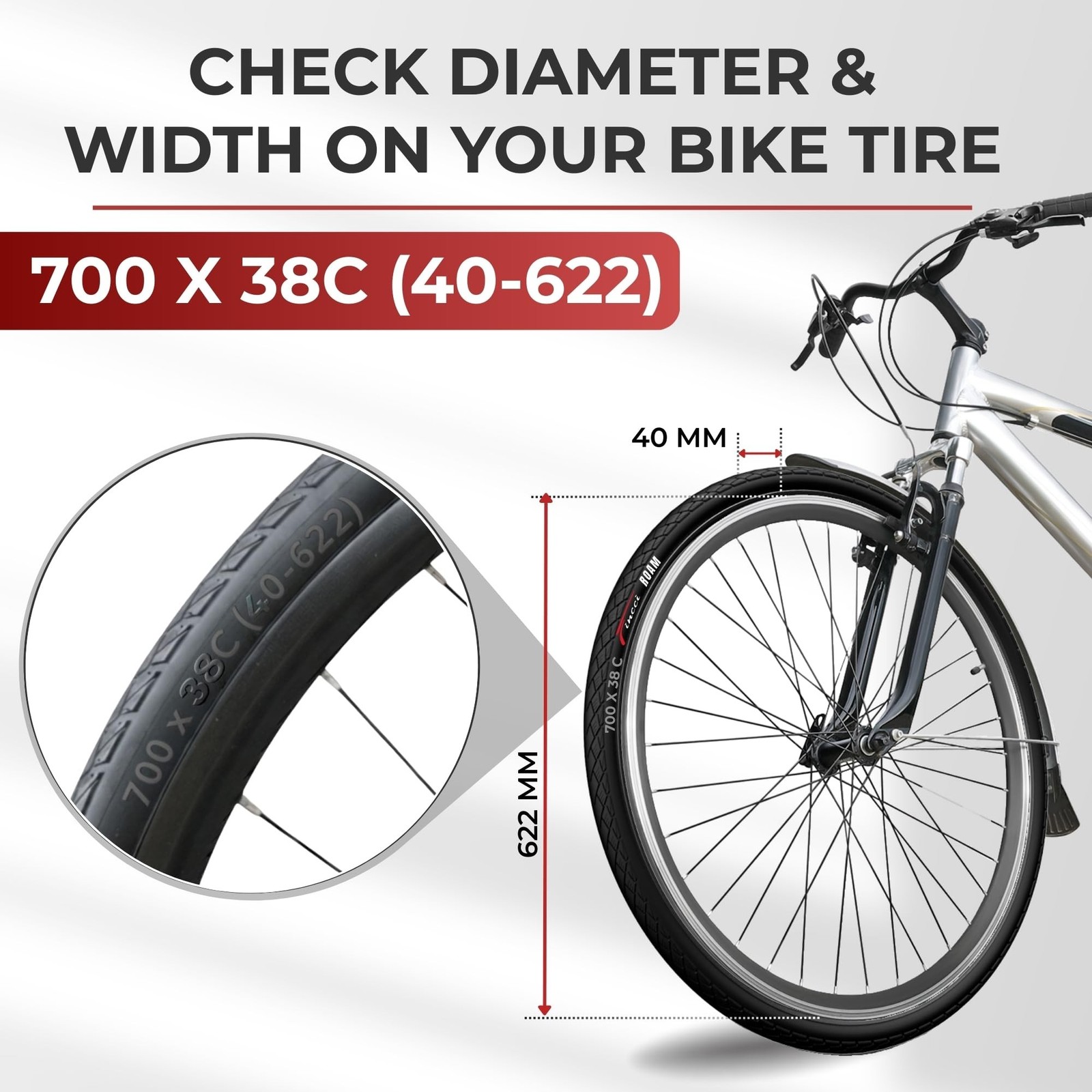 Fincci Pair 700x38c Bike Tire – Semi-Slick 700c Bike Tire – Gravel Foldable K…