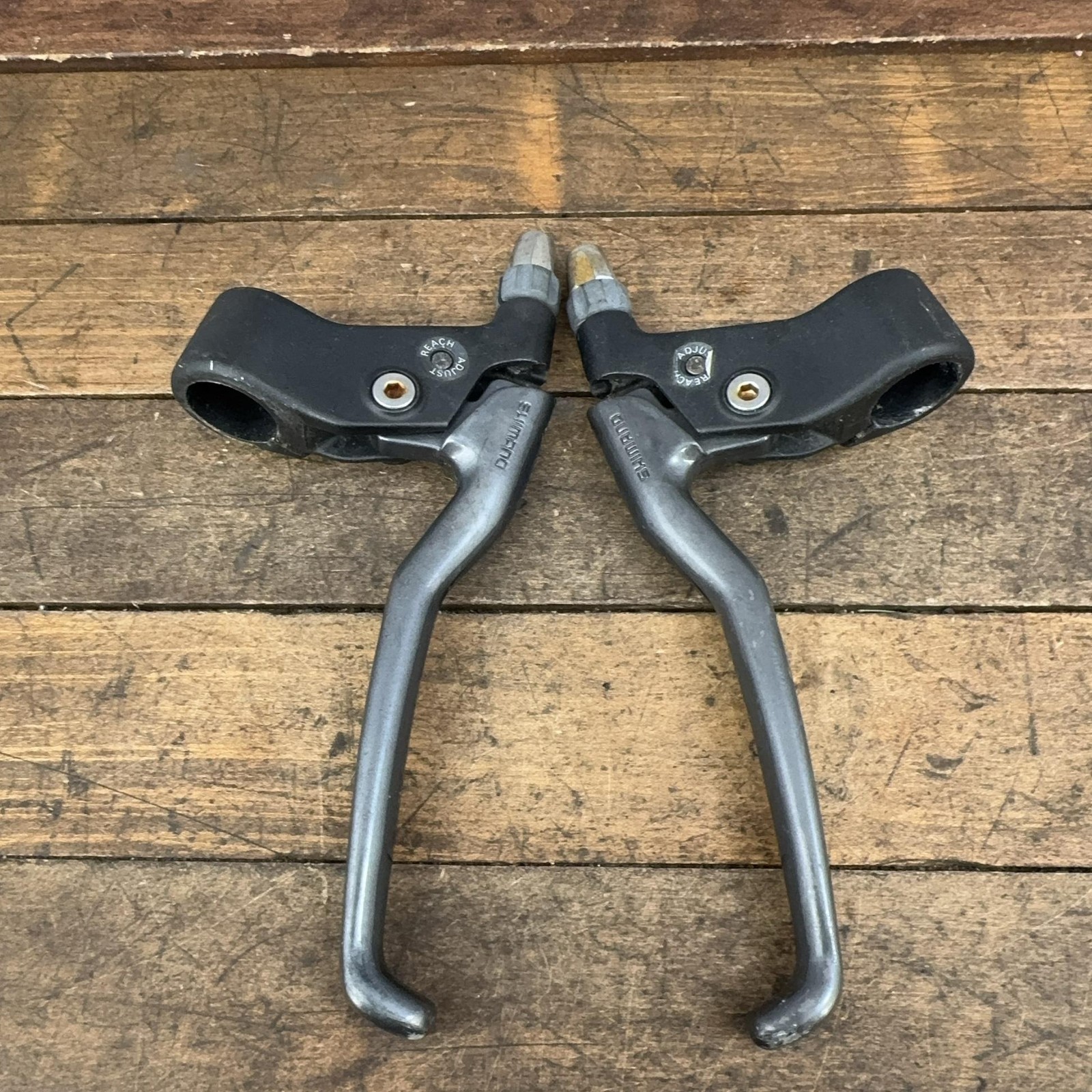 Vintage Shimano Deore XT BL-M730 Brake Levers Pair 4-Finger Black 22.2mm MTB 80s