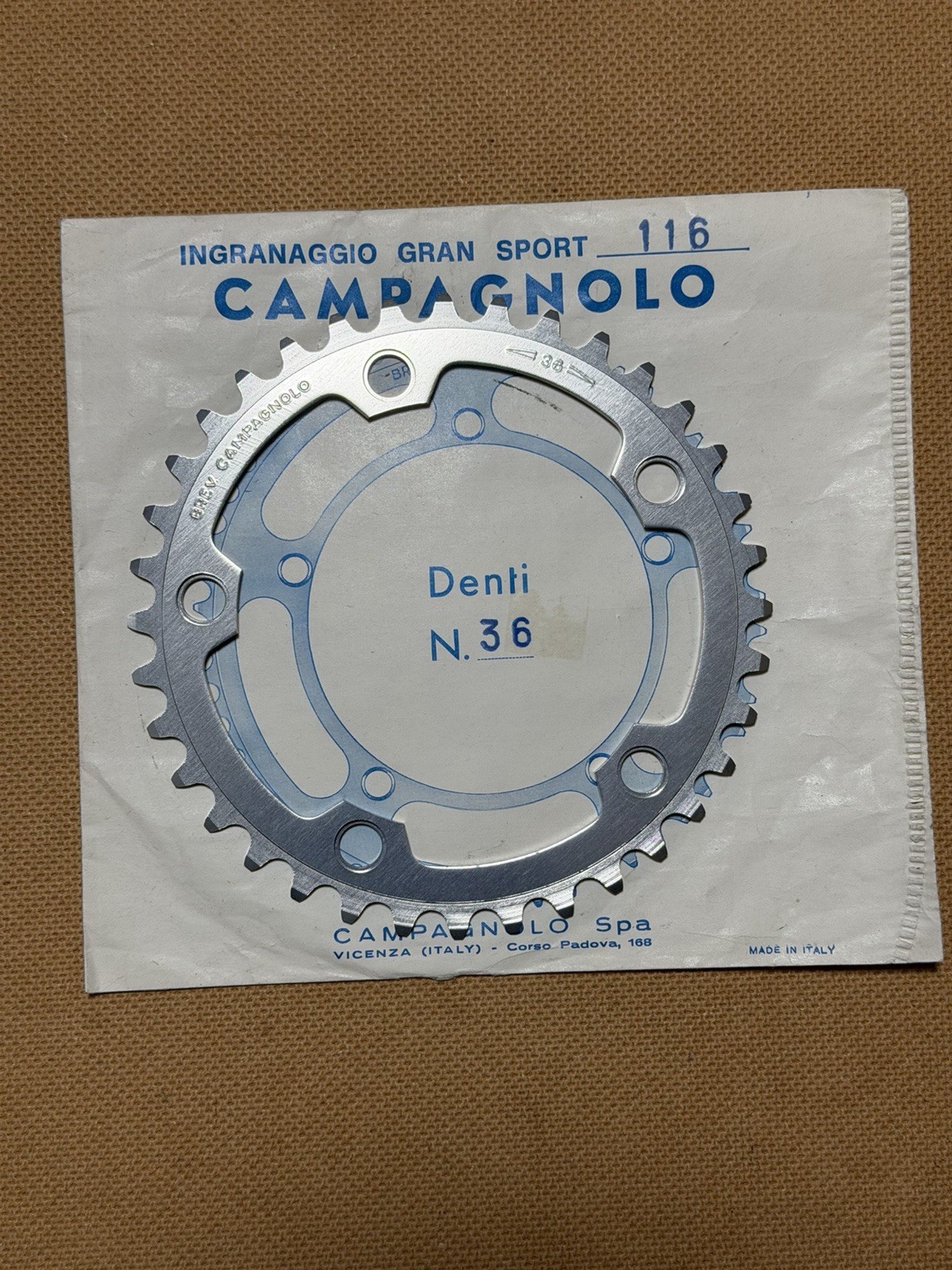 NOS Vintage Campagnolo Gran Sport 36T Chainring 116 BCD For GS Triomphe Victory